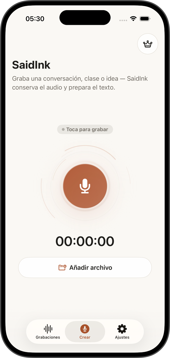 Notas de voz a texto en iPhone