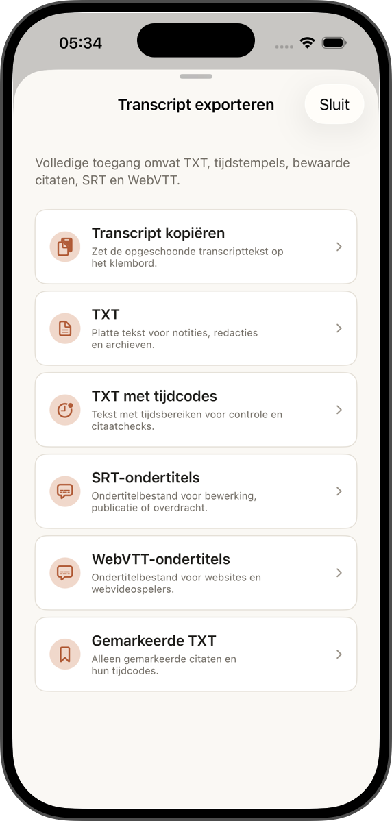 Exporteer tekst en ondertitels